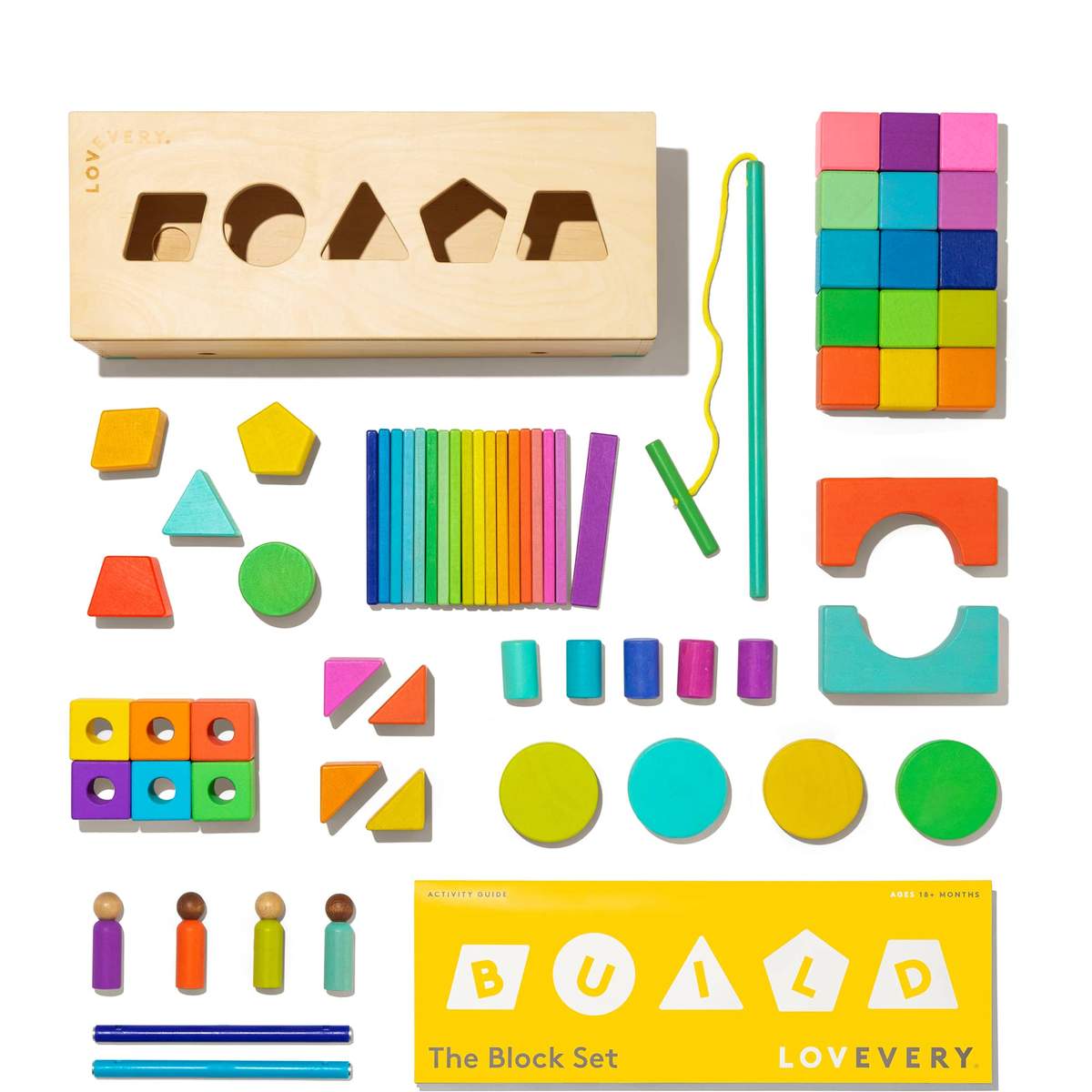 The Block Set by Lovevery – Solid Wood Building Blocks and Shapes